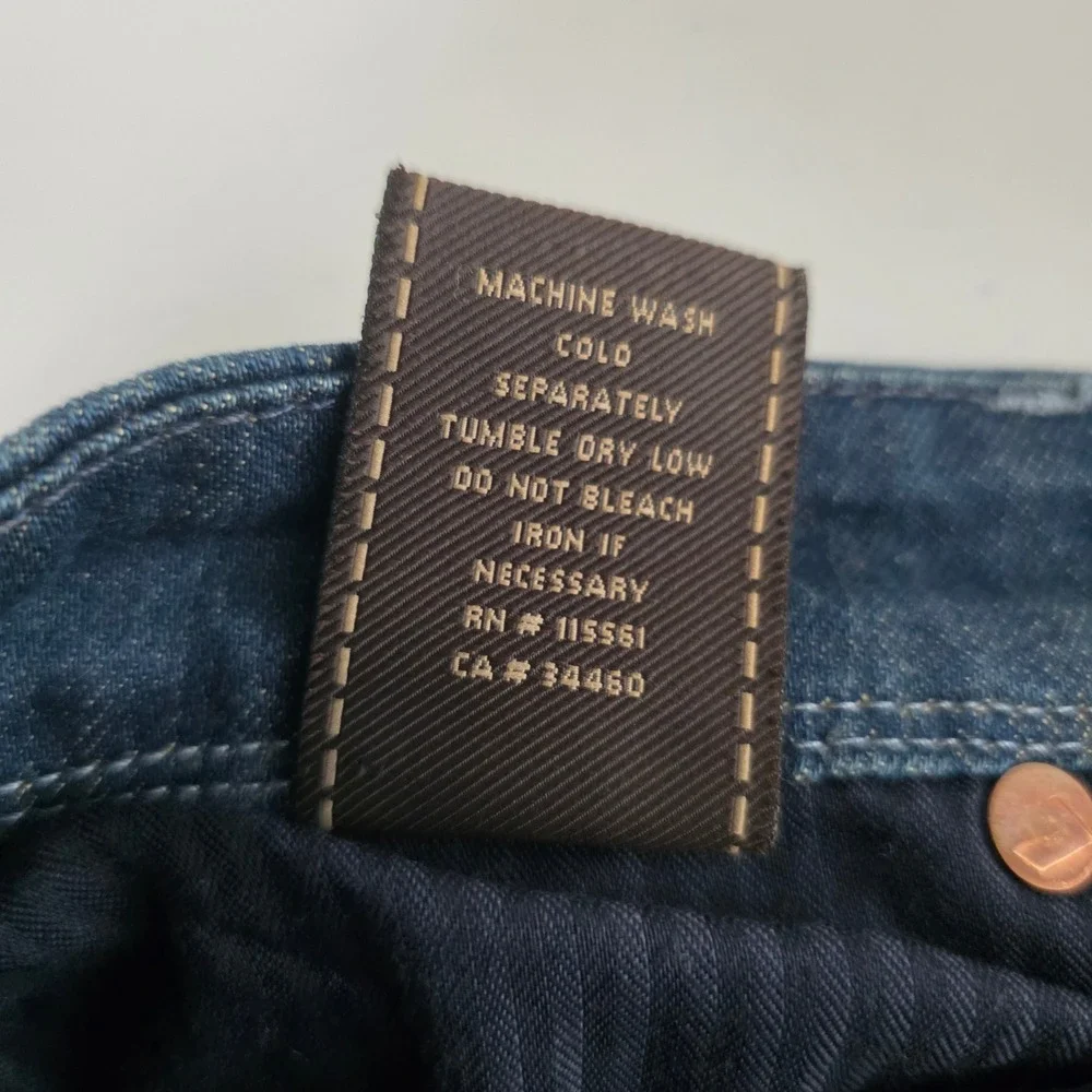 7 For All‎ Mankind Flynt Bootcut Jeans Dark Wash Embroidered Pockets Size 28